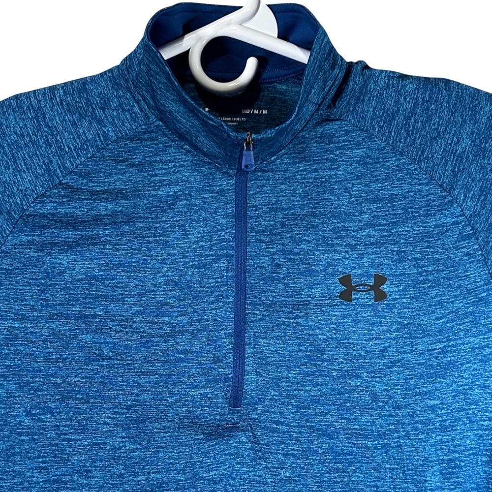 Under Armour Mens Tech 2.0 1/2 Zip Pullover Heather Blue Size Medium